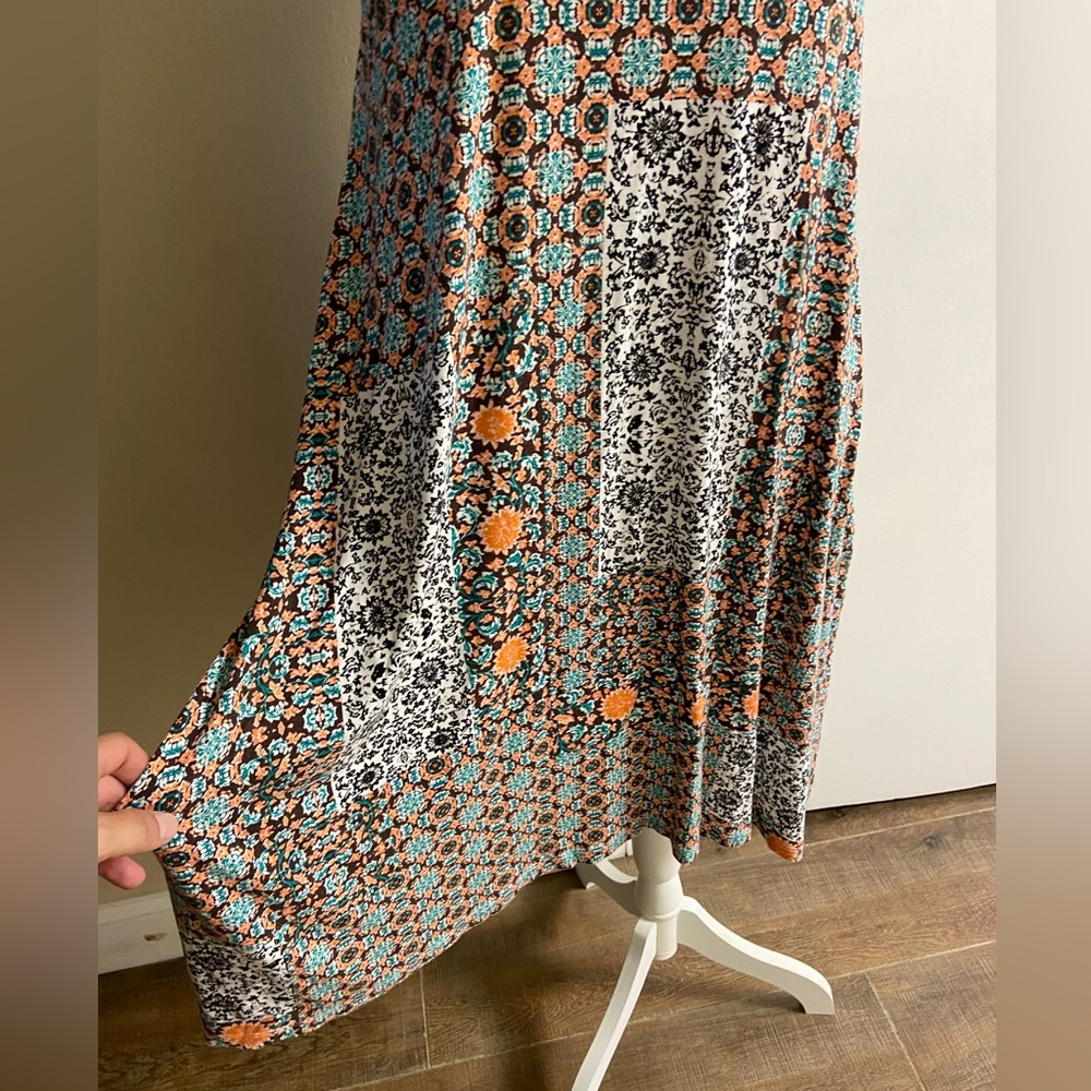 Anthropologie Maeve Lilt swing dress colorful jersey knit with pockets Large - Picture 10 of 13